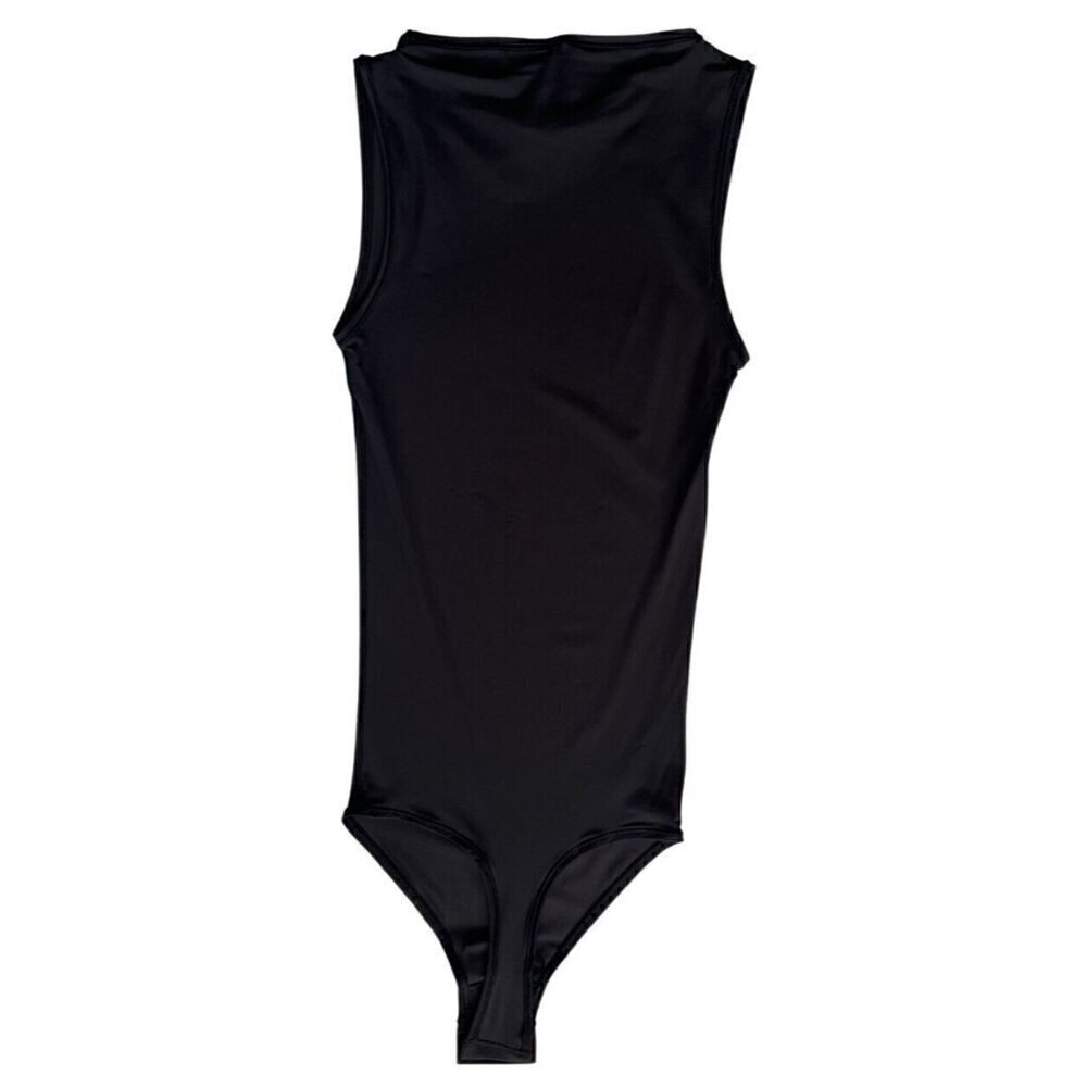 Skims Black Jelly Sheer Crew Neck Bodysuit Sleeveless Bodysuit Size XXS - Picture 3 of 6